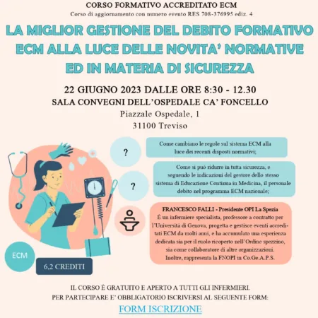 CORSO FORMATIVO ACCREDITATO ECM – La miglior gestione del debito formativo ECM alla luce delle novità normative ed in materia di sicurezza